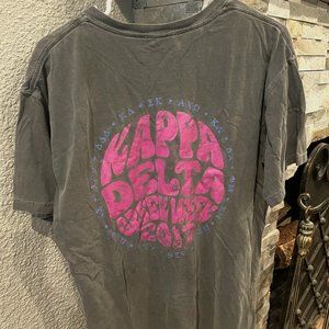 Comfort Colors Grey Kappa Delta Pocket Tee Women's Size Large